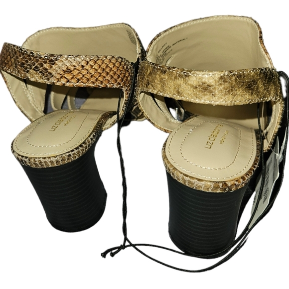 NWT Liz Claiborne Memory Foam Snakeskin Printed Sandal Heels - Picture 4 of 7